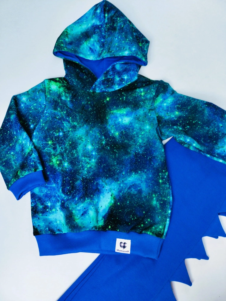 Dziecięca bluza z kapturem gwiazdy kosmos 