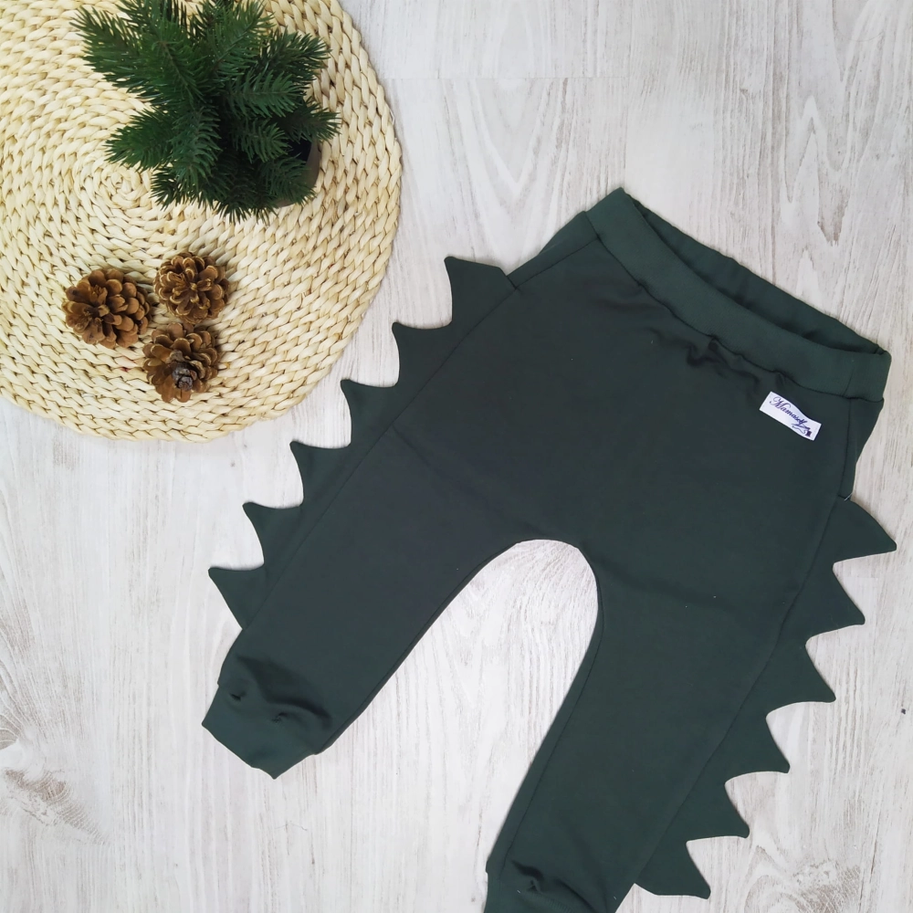 Spodnie smokowe dinozaurowe khaki (typu baggy)